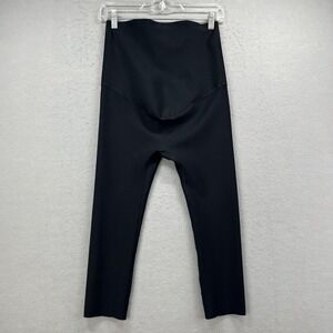 Glowe Leggings Womens Small Black Maternity High Waisted Cropped Yoga Pants